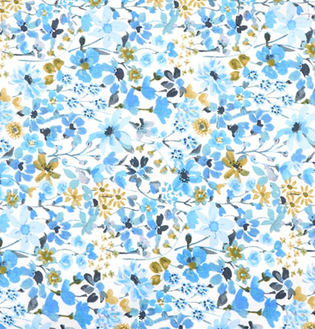 Motif Liberty Bleu Gentiane en Coton