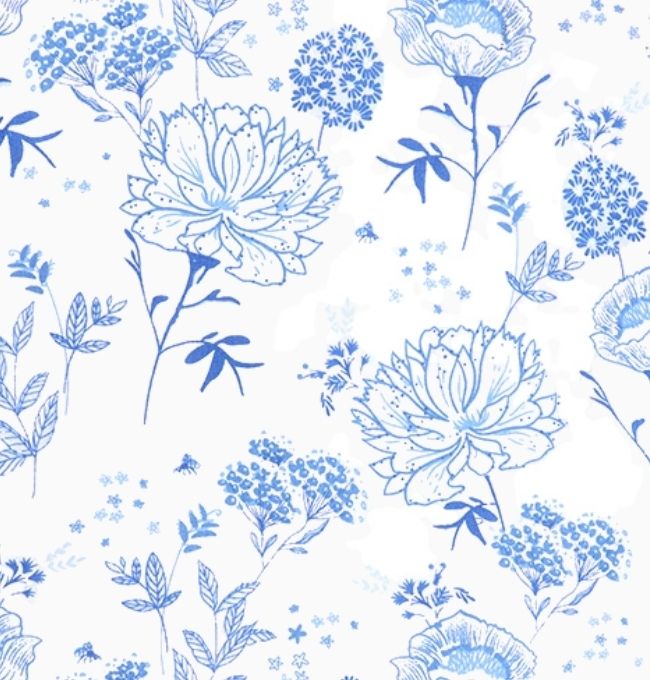 Motif Liberty Bleu Pervenche en Coton