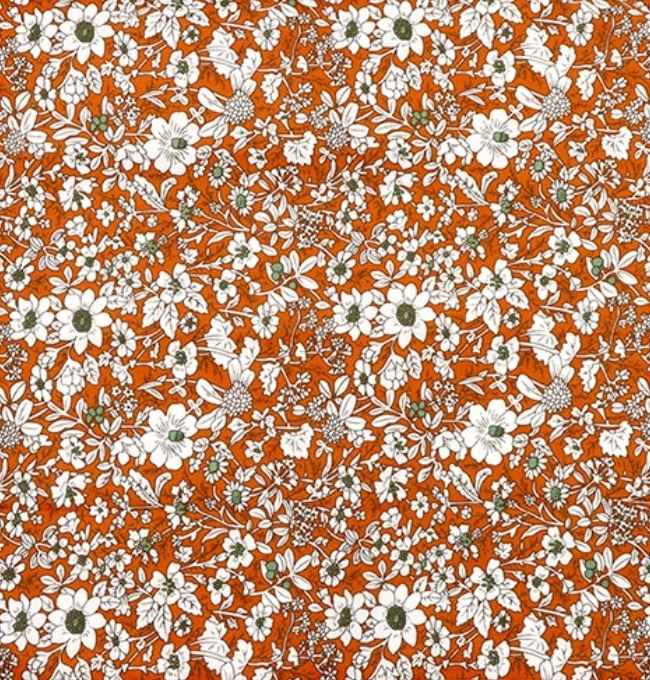 Motif Liberty Orange Hélianthème en Coton