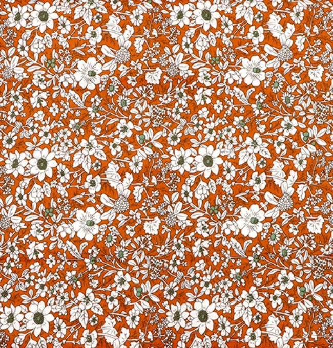 Motif Liberty Orange Hélianthème en Coton