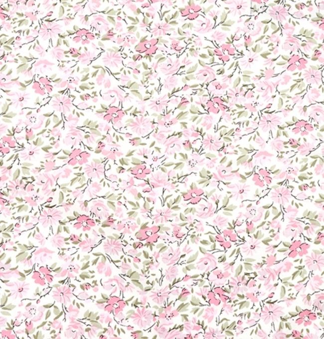 Motif Liberty Rose Alstroemeria en Coton