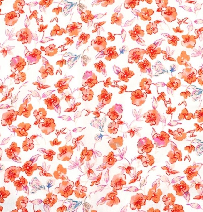 Motif Liberty Rouge Dahlia en Coton