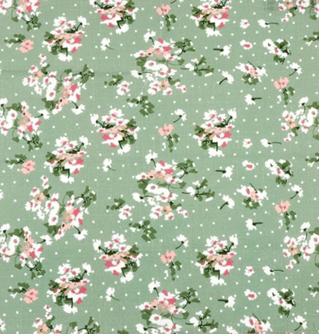 Motif Liberty Vert Renoncule en Coton