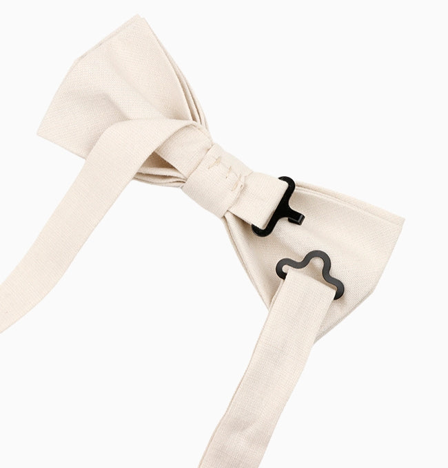 Noeud Papillon Beige Homme en Coton