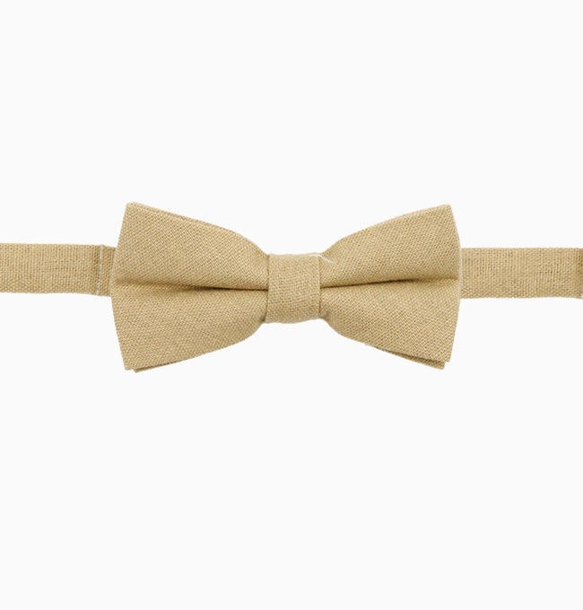 Noeud Papillon Beige Sable Enfant en Lin