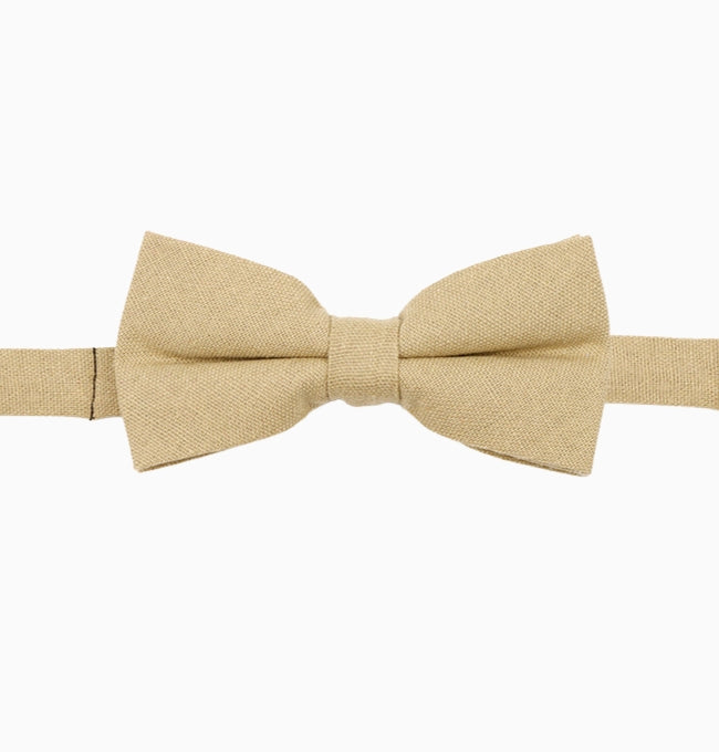 Noeud Papillon Beige Sable Homme en Lin