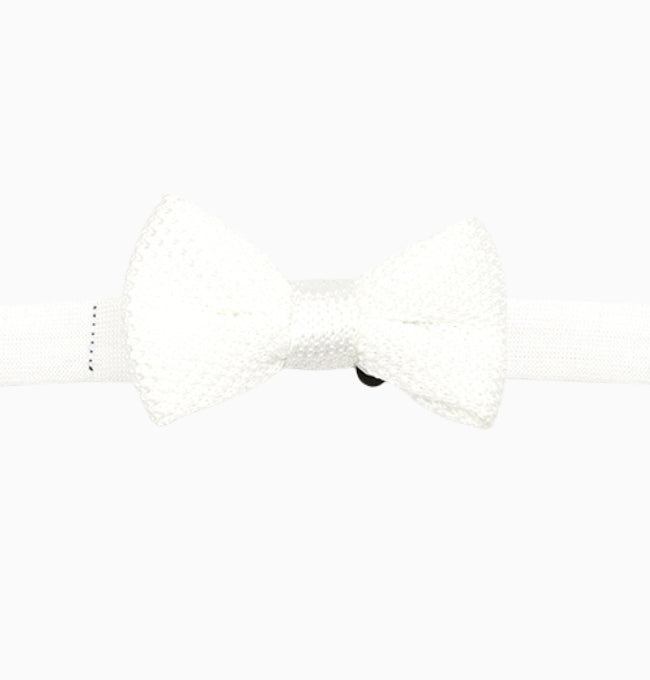Noeud Papillon Blanc Enfant en Tricot