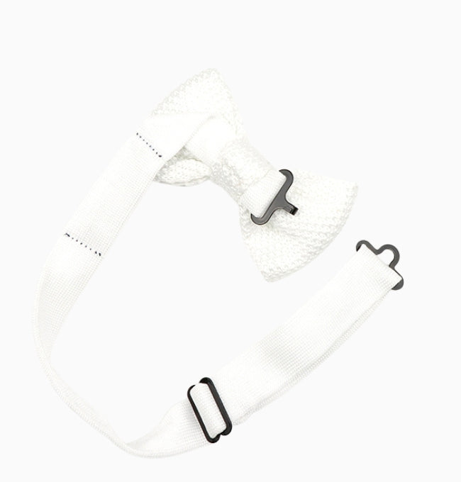 Noeud Papillon Blanc Enfant en Tricot