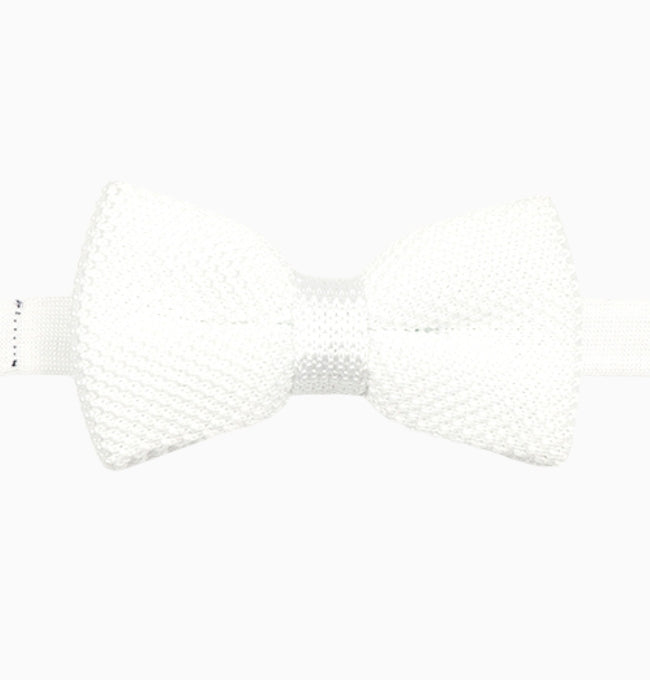 Noeud Papillon Blanc Homme en Tricot