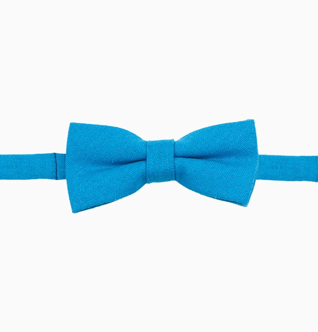 Noeud Papillon Bleu Azur Enfant en Lin
