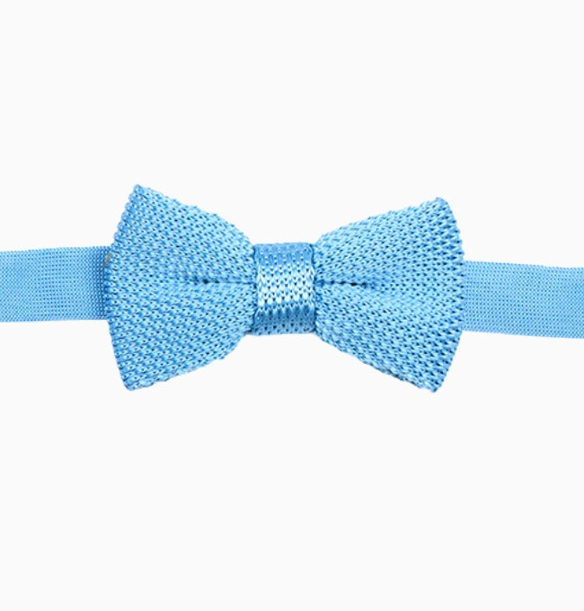 Noeud Papillon Bleu Ciel Enfant en Tricot