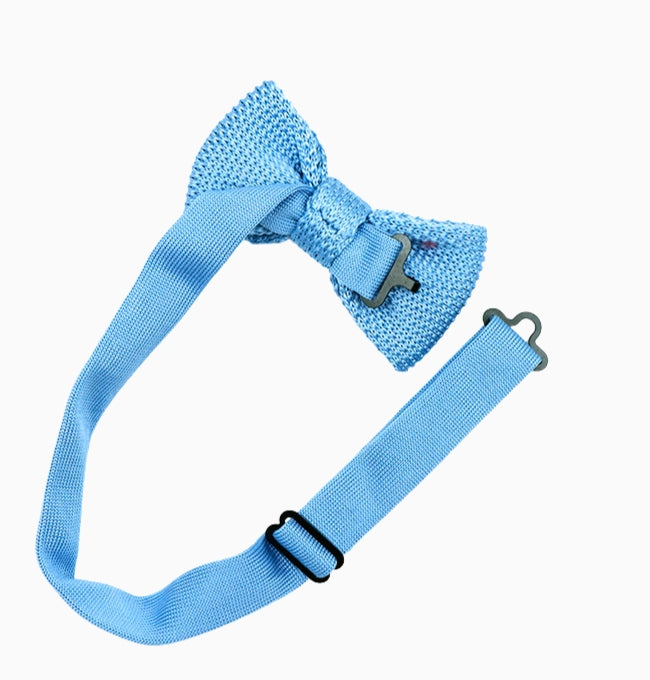 Noeud Papillon Bleu Ciel Enfant en Tricot