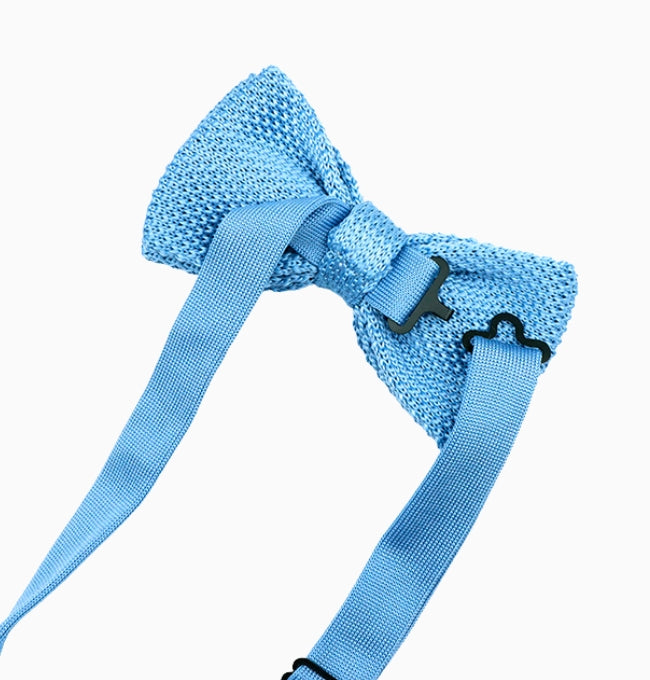 Noeud Papillon Bleu Ciel Homme en Tricot