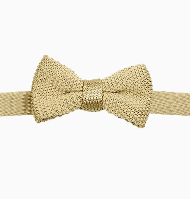 Noeud Papillon Doré Sable Enfant en Tricot
