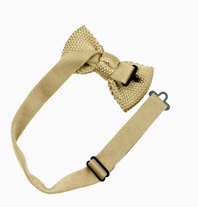 Noeud Papillon Doré Sable Enfant en Tricot