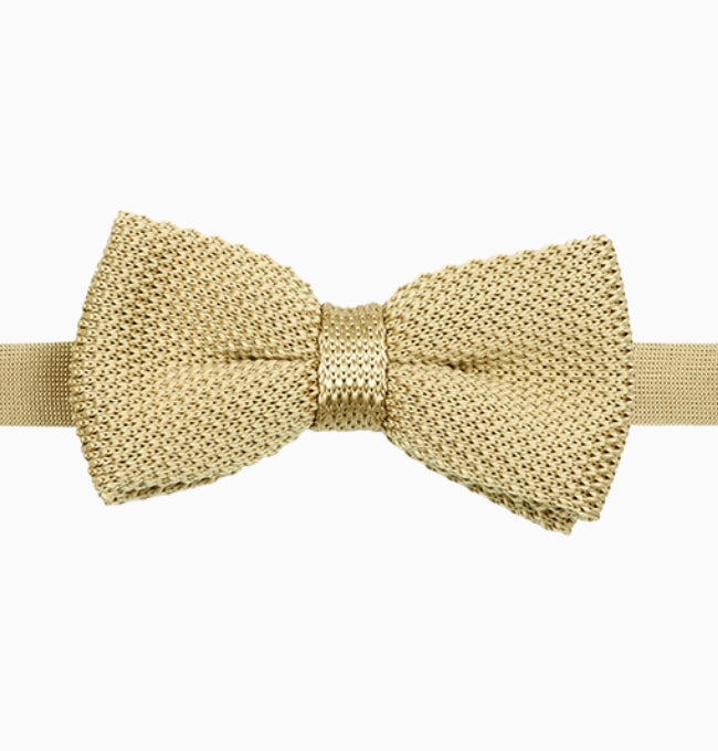 Noeud Papillon Doré Sable Homme en Tricot