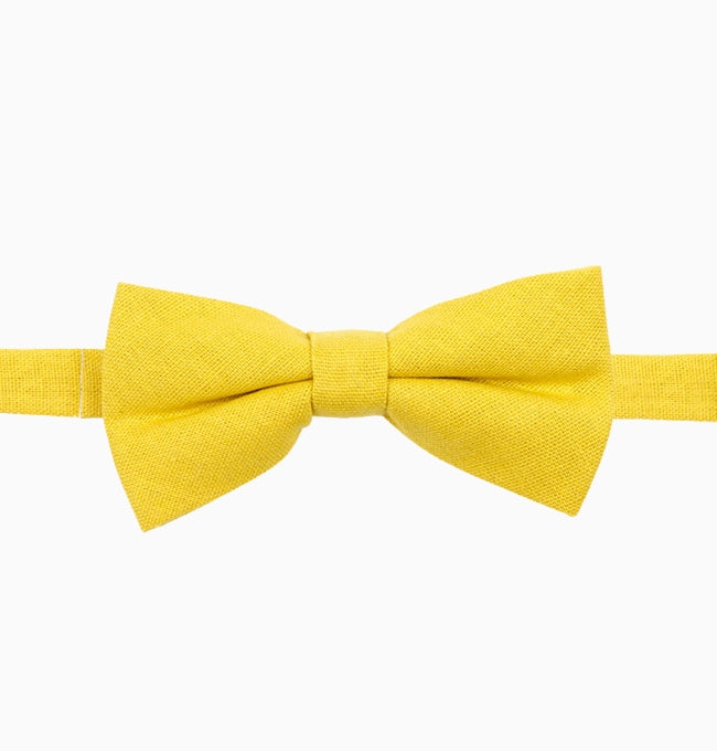 Noeud Papillon Jaune Homme en Lin