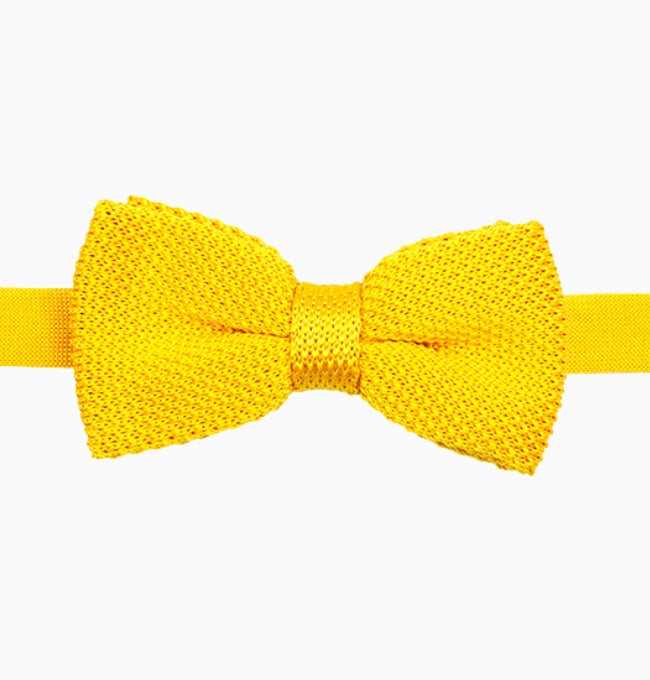 Noeud Papillon Jaune Homme en Tricot
