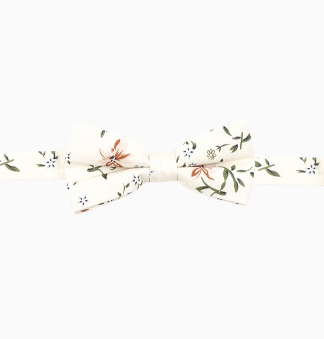 Noeud Papillon Liberty Blanc Camélia Enfant en Coton