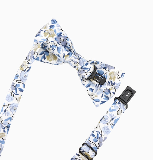 Noeud Papillon Liberty Bleu Campanule Enfant en Coton