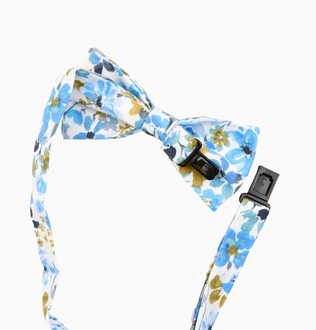 Noeud Papillon Liberty Bleu Gentiane Enfant en Coton