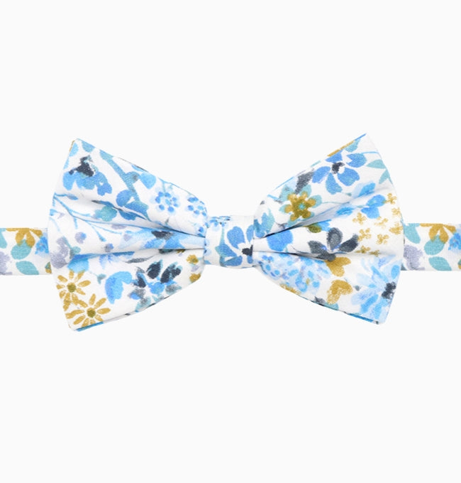 Noeud Papillon Liberty Bleu Gentiane Homme en Coton