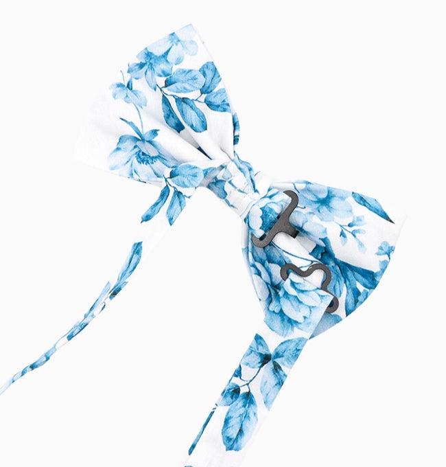 Noeud Papillon Liberty Bleu Hortensia Homme en Coton
