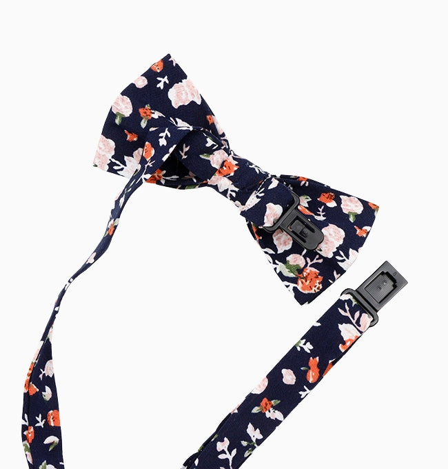 Noeud Papillon Liberty Bleu Marine Delphinium Enfant en Coton