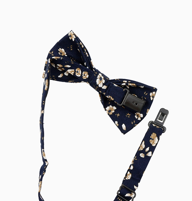 Noeud Papillon Liberty Bleu Marine Lobélia Enfant en Coton