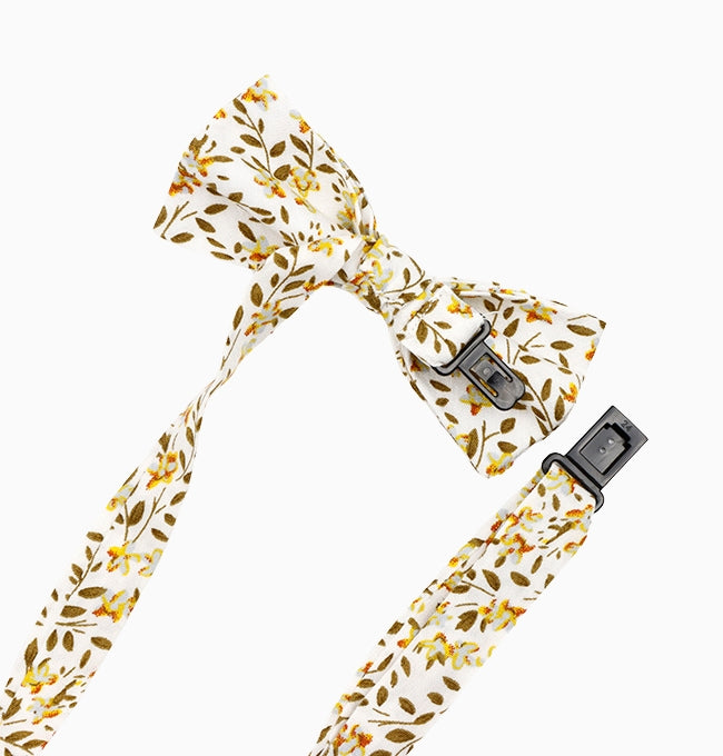 Noeud Papillon Liberty Jaune et Vert Jonquille Enfant en Coton