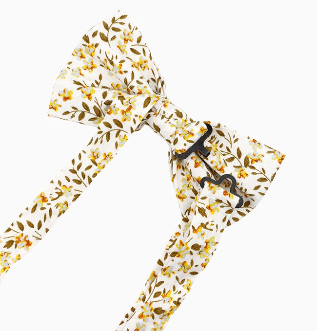 Noeud Papillon Liberty Jaune et Vert Jonquille Homme en Coton