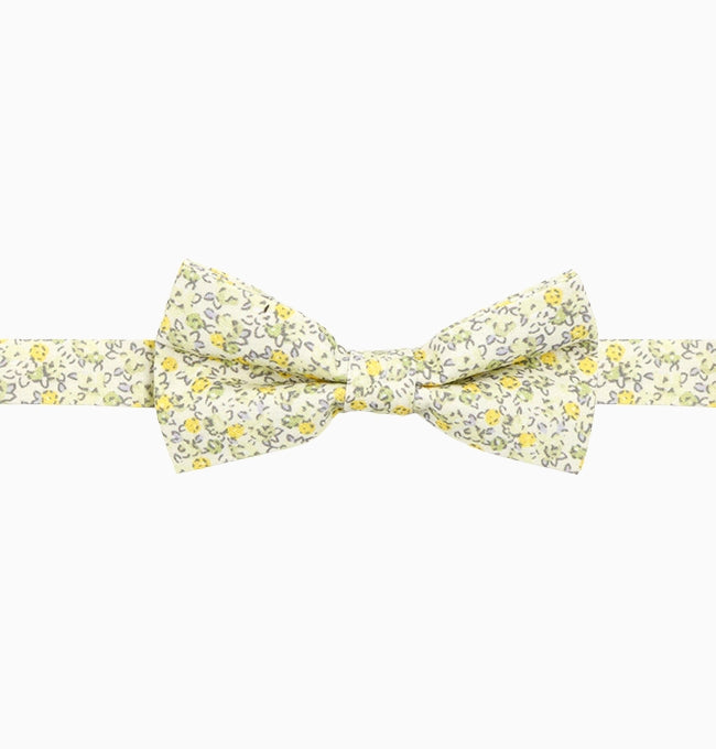 Noeud Papillon Liberty Jaune Vert Mimosa Enfant en Coton