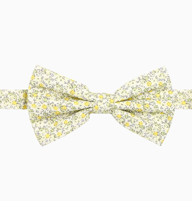 Noeud Papillon Liberty Jaune Vert Mimosa Homme en Coton