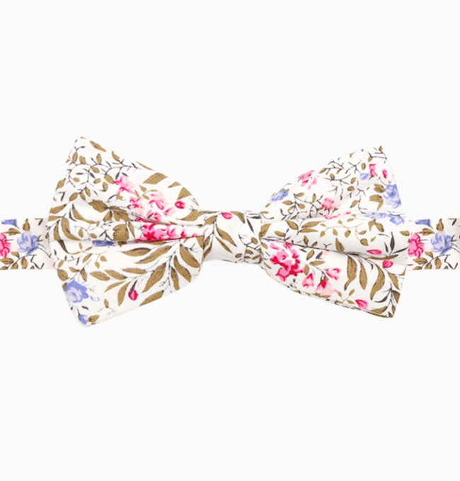 Noeud Papillon Liberty Rose et Vert Lotus Homme en Coton