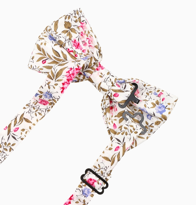 Noeud Papillon Liberty Rose et Vert Lotus Homme en Coton