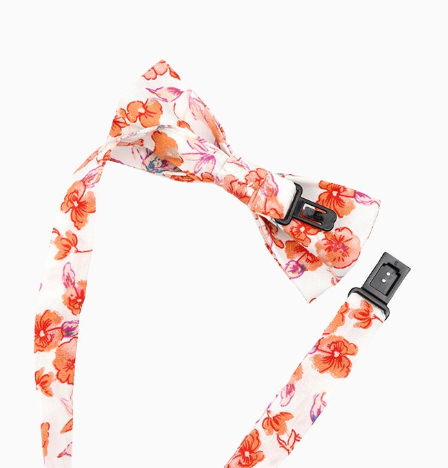 Noeud Papillon Liberty Rouge Dahlia Enfant en Coton