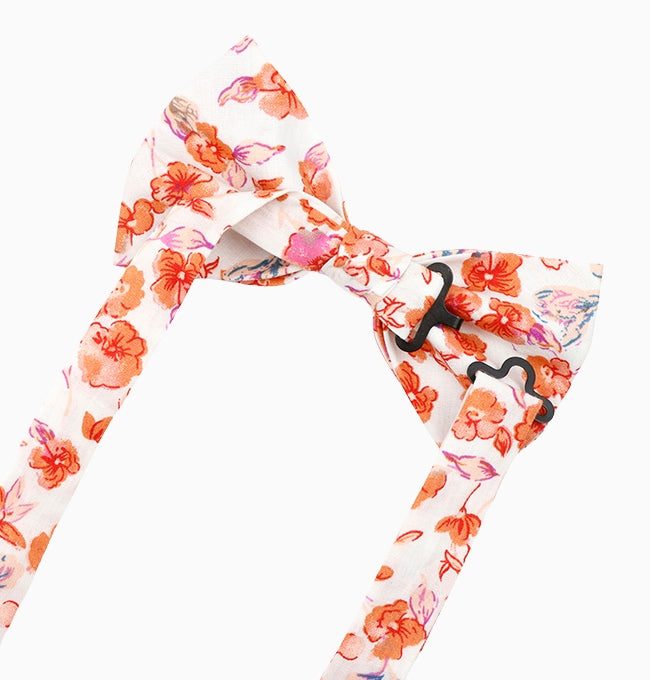Noeud Papillon Liberty Rouge Dahlia Homme en Coton