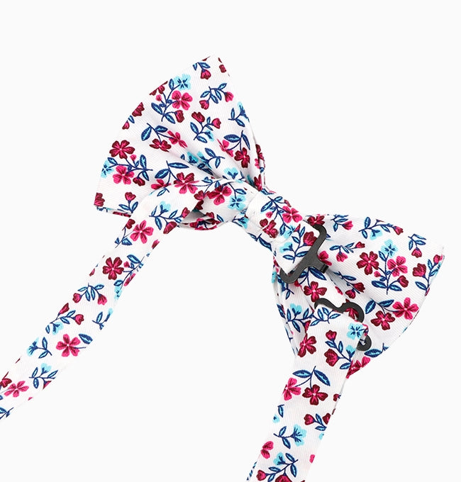 Noeud Papillon Liberty Rouge et Bleu Passiflore Homme en Coton