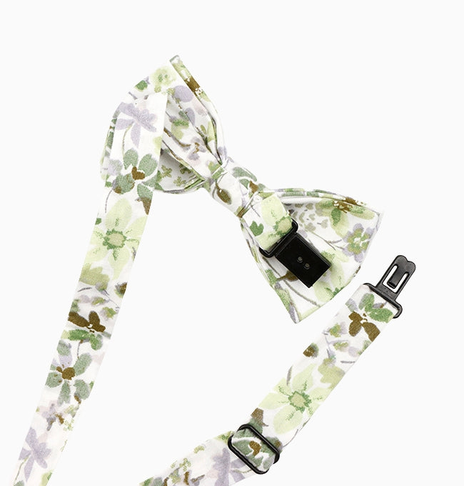 Noeud Papillon Liberty Vert Anémone Enfant en Coton