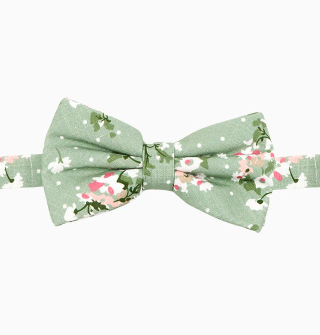 Noeud Papillon Liberty Vert Renoncule Homme en Coton