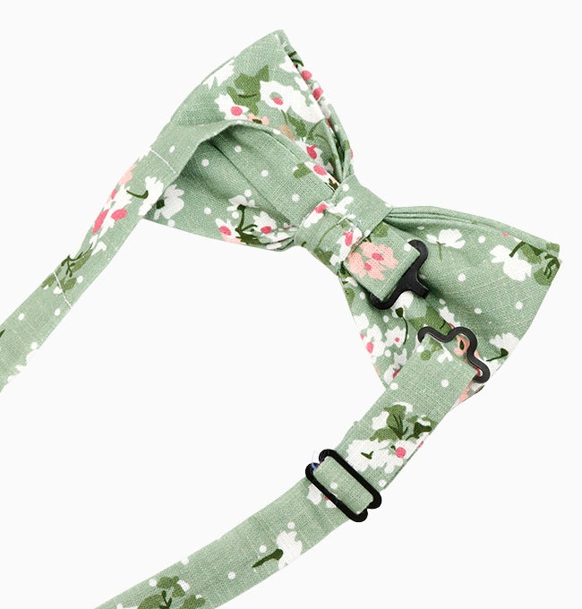 Noeud Papillon Liberty Vert Renoncule Homme en Coton