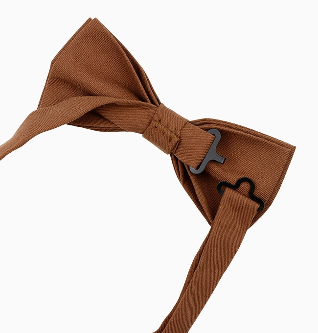 Noeud Papillon Marron Chocolat Homme en Coton Côtelé