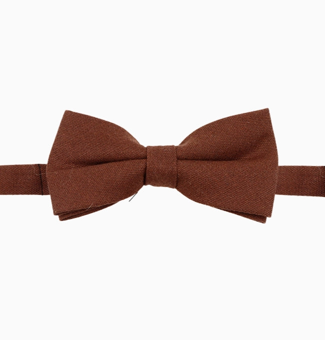 Noeud Papillon Marron Chocolat Homme en Lin