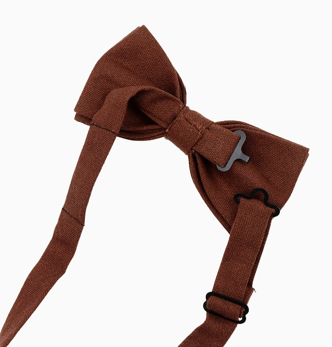 Noeud Papillon Marron Chocolat Homme en Lin