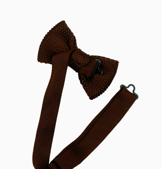 Noeud Papillon Marron Enfant en Tricot