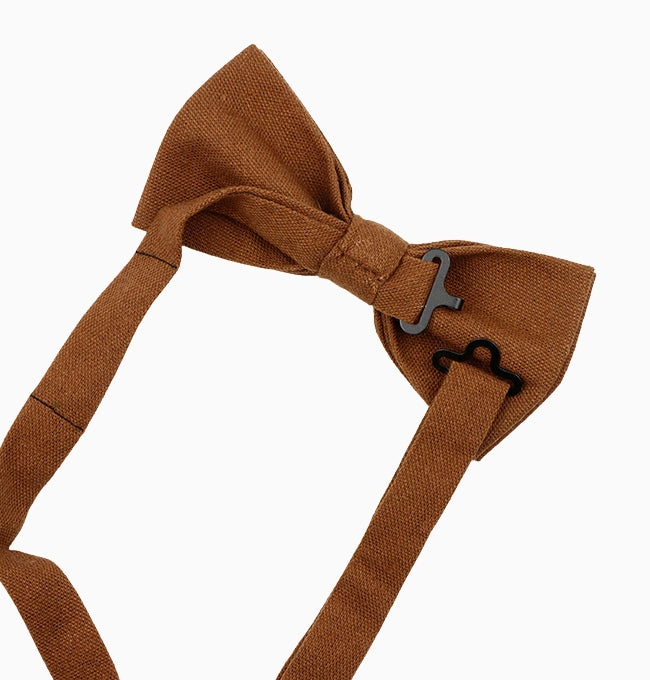 Noeud Papillon Marron Homme en Lin