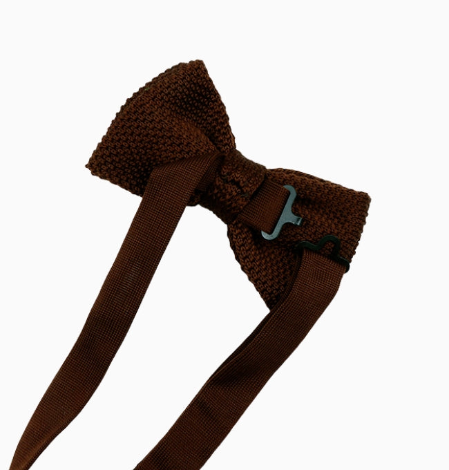 Noeud Papillon Marron Homme en Tricot