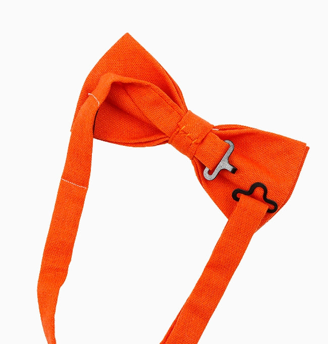 Noeud Papillon Orange Homme en Lin