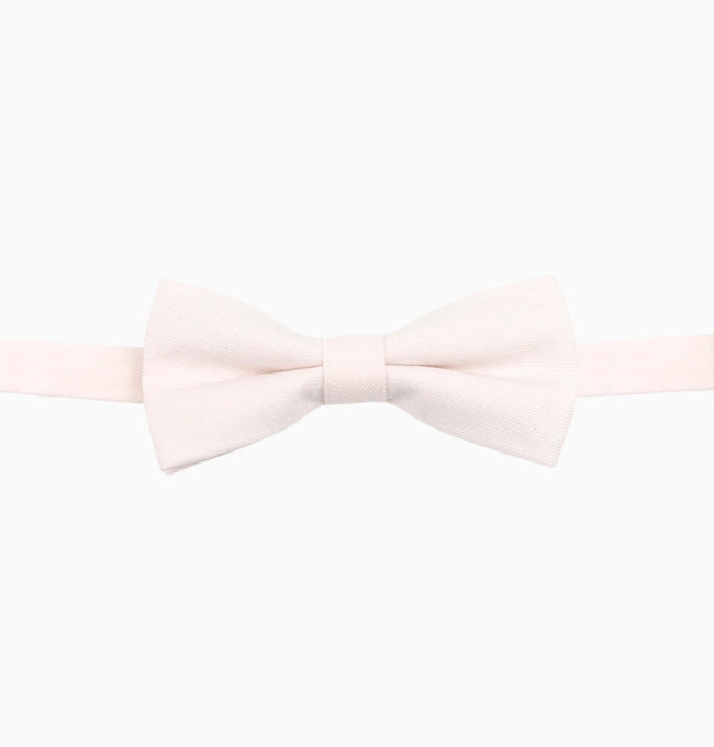 Noeud Papillon Rose Ivoire Enfant en Coton Côtelé