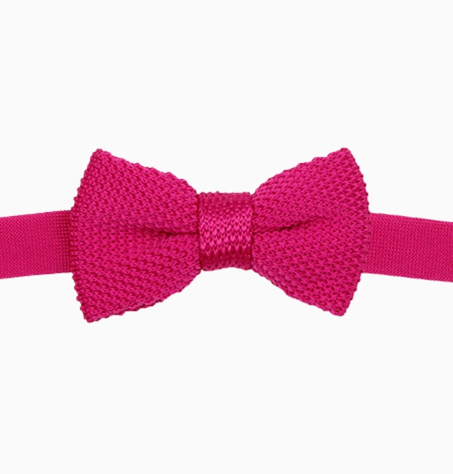 Noeud Papillon Rose Fuchsia Enfant en Tricot